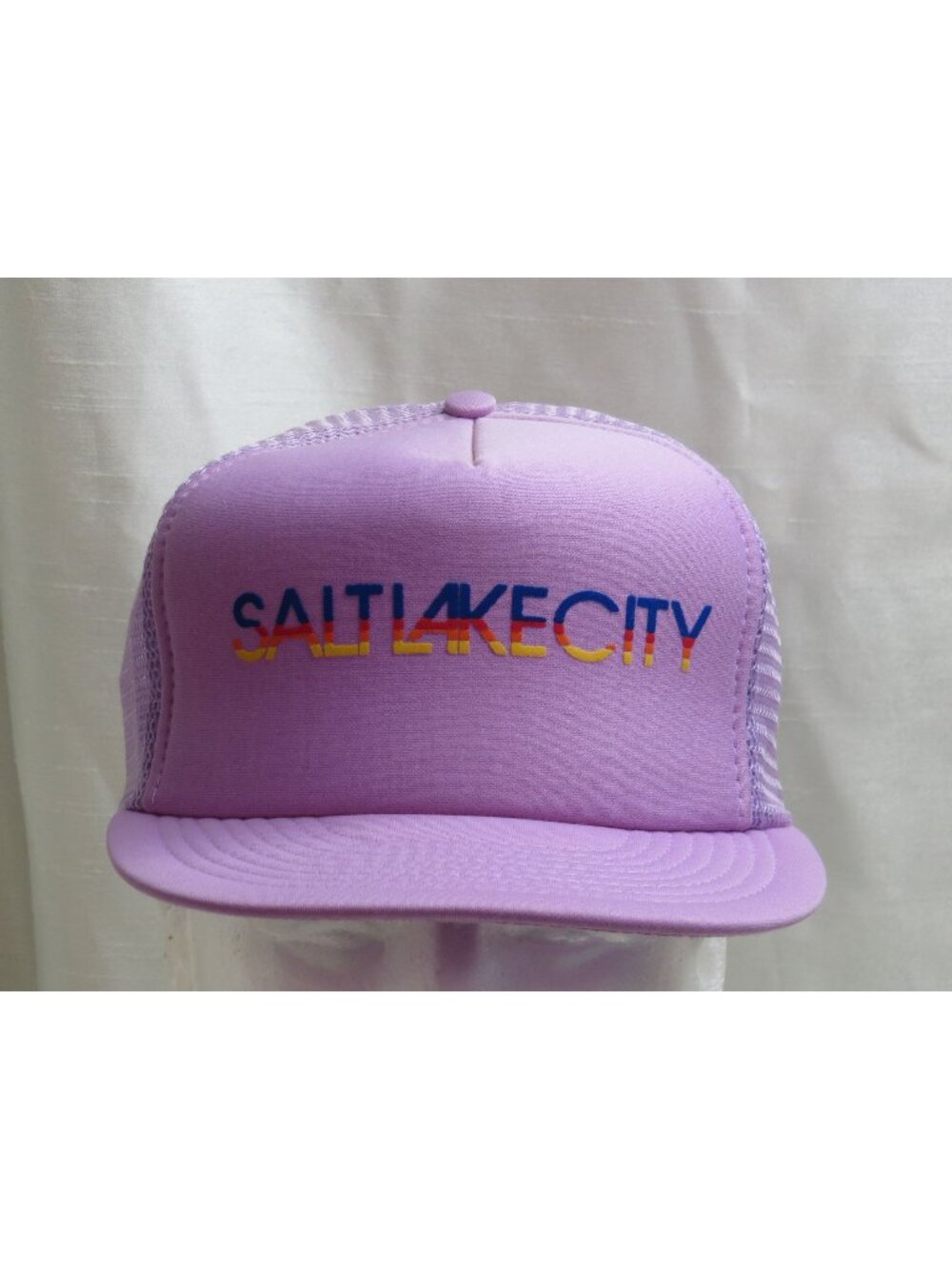 Vintage Salt Lake City Hat Otto Cap Lavender Purple Mesh Foam Trucker Snapback